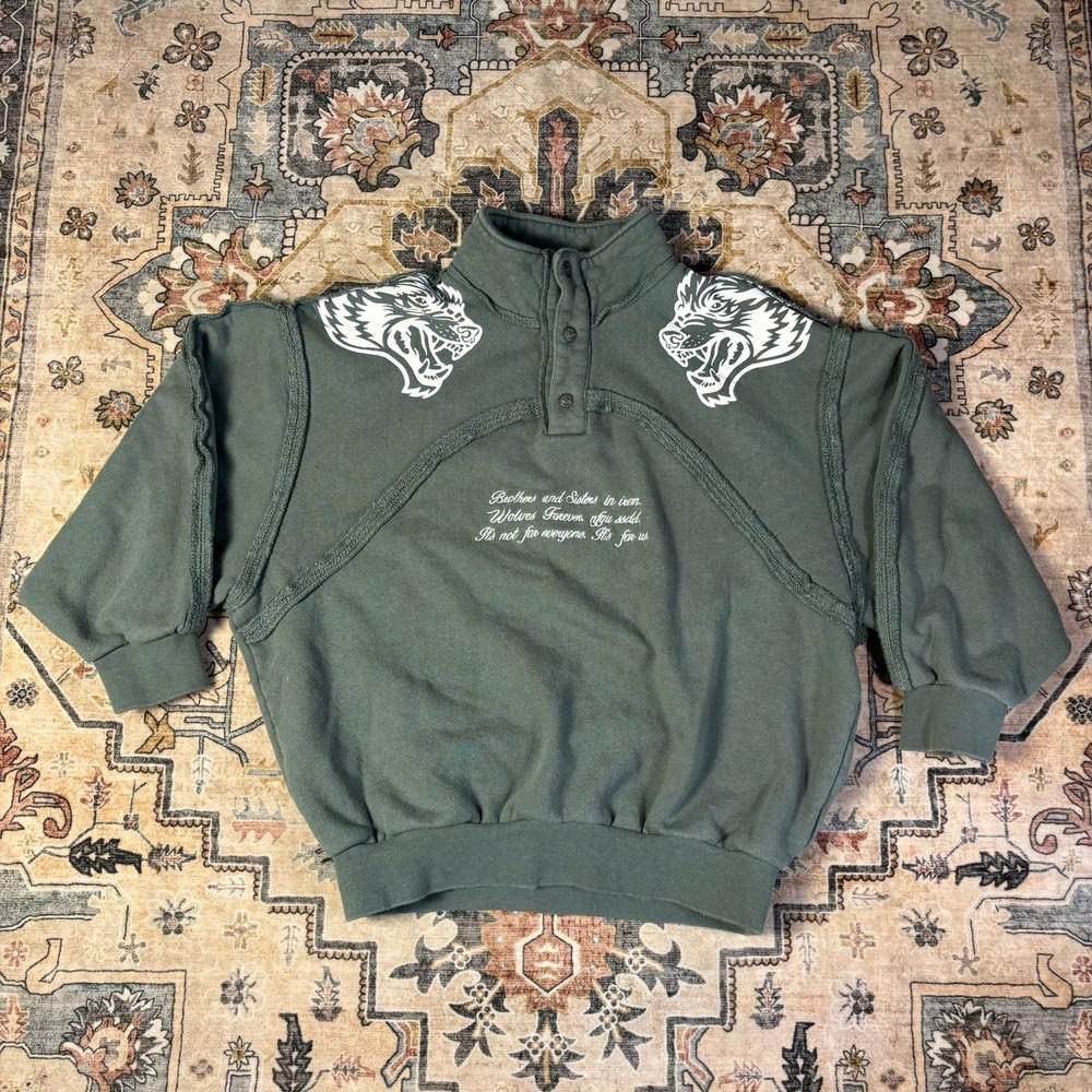 Darc Sport SHE Wolves Forever Cropped Snap Sweatshirt Green Small Limited 56/500